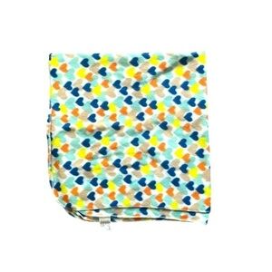 Greenbrier. fleece blanket swaddle multicolor heart pattern 28 x 27.5